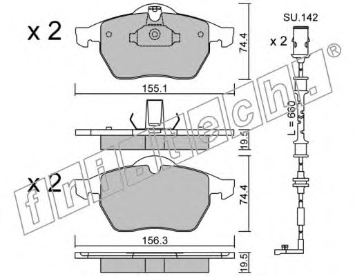fri.tech. 120.3W Brake Pad Set, disc brake